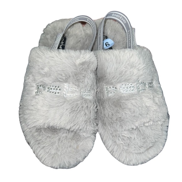 New Bebe Adjustable Strap Faux Fur Slipper Shoe Slides - Picture 3 of 9
